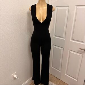 Lulu's Classic Black Sleeveless Jumpsuit